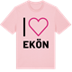 Pink Cotton t-shirt med Jag älskar Ekön t-shirt stort tryck