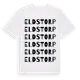 White t-shirt med Eldstorp ordlek t-shirt