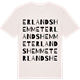 Vintage White t-shirt med Erlandshemmet ordlek t-shirt