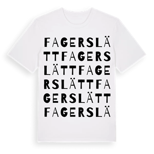 Fagerslätt ordlek t-shirt – ekologisk bomull t-shirt från Pinshirt
