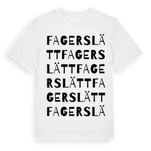 Fagerslätt ordlek t-shirt – ekologisk bomull t-shirt från Pinshirt