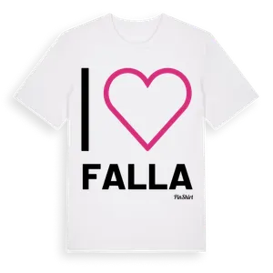 Jag älskar Falla t-shirt stort tryck – ekologisk bomull t-shirt från Pinshirt