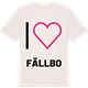 Vintage White t-shirt med Jag älskar Fällbo t-shirt stort tryck