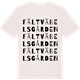 Vintage White t-shirt med Fältväbelsgården ordlek t-shirt