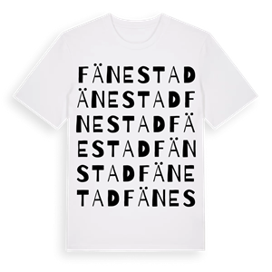Fänestad ordlek t-shirt – ekologisk bomull t-shirt från Pinshirt