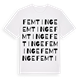 White t-shirt med Femtinge ordlek t-shirt