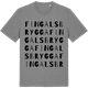 Mid Heather Gray t-shirt med Fingals brygga ordlek t-shirt