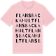 Pink Cotton t-shirt med Flansbackahult ordlek t-shirt