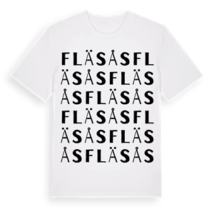 Fläsås ordlek t-shirt – ekologisk bomull t-shirt från Pinshirt
