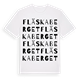 White t-shirt med Fläskaberget ordlek t-shirt
