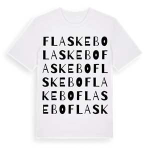 Flaskebo ordlek t-shirt – ekologisk bomull t-shirt från Pinshirt