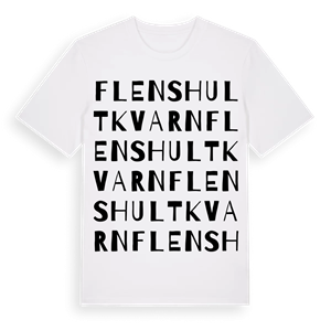 Flenshult kvarn ordlek t-shirt – ekologisk bomull t-shirt från Pinshirt