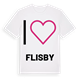White t-shirt med Jag älskar Flisby t-shirt stort tryck