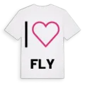 Jag älskar Fly t-shirt stort tryck