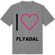 Mid Heather Gray t-shirt med Jag älskar Flyadal t-shirt stort tryck