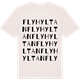 Vintage White t-shirt med Flyhyltan ordlek t-shirt