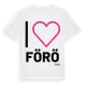 White t-shirt med Jag älskar Förö t-shirt stort tryck