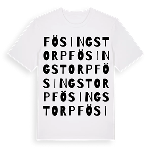 Fösingstorp ordlek t-shirt – ekologisk bomull t-shirt från Pinshirt