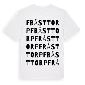 Fråsttorp ordlek t-shirt – ekologisk bomull t-shirt från Pinshirt