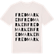 Vintage White t-shirt med Fredmarken ordlek t-shirt