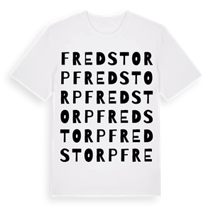 Fredstorp ordlek t-shirt – ekologisk bomull t-shirt från Pinshirt