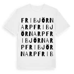 Fribjörnarp ordlek t-shirt – ekologisk bomull t-shirt från Pinshirt