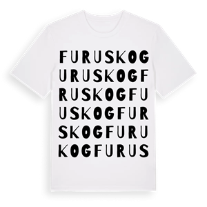 Furuskog ordlek t-shirt – ekologisk bomull t-shirt från Pinshirt