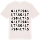 Vintage White t-shirt med Galtås ordlek t-shirt