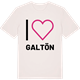 Vintage White t-shirt med Jag älskar Galtön t-shirt stort tryck