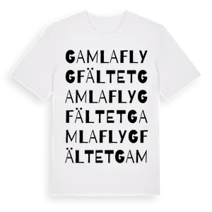 Gamla Flygfältet ordlek t-shirt – ekologisk bomull t-shirt från Pinshirt