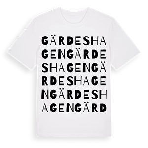 Gärdeshagen ordlek t-shirt – ekologisk bomull t-shirt från Pinshirt