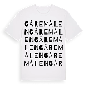Gåremålen ordlek t-shirt – ekologisk bomull t-shirt från Pinshirt