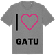 Mid Heather Gray t-shirt med Jag älskar Gatu t-shirt stort tryck