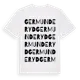 White t-shirt med Germunderyd ordlek t-shirt