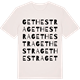 Vintage White t-shirt med Gethestra ordlek t-shirt
