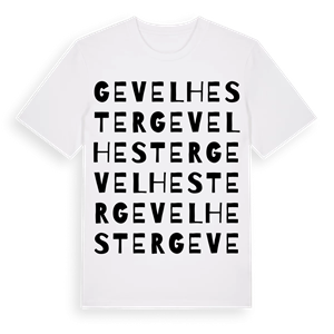 Gevelhester ordlek t-shirt – ekologisk bomull t-shirt från Pinshirt