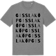 Mid Heather Gray t-shirt med Gisslaköp ordlek t-shirt