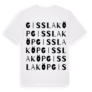 Gisslaköp ordlek t-shirt – ekologisk bomull t-shirt från Pinshirt