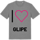 Mid Heather Gray t-shirt med Jag älskar Glipe t-shirt stort tryck