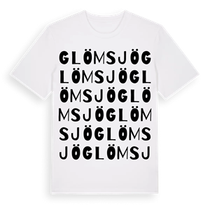 Glömsjö ordlek t-shirt – ekologisk bomull t-shirt från Pinshirt