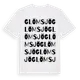 White t-shirt med Glömsjö ordlek t-shirt
