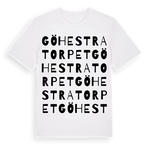 Göhestratorpet ordlek t-shirt – ekologisk bomull t-shirt från Pinshirt