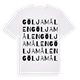 White t-shirt med Göljamålen ordlek t-shirt
