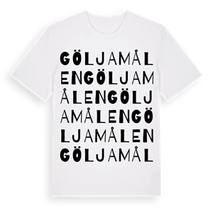 Göljamålen ordlek t-shirt – ekologisk bomull t-shirt från Pinshirt