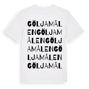 Göljamålen ordlek t-shirt – ekologisk bomull t-shirt från Pinshirt