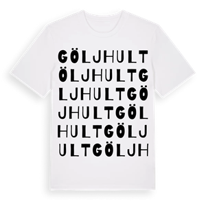 Göljhult ordlek t-shirt – ekologisk bomull t-shirt från Pinshirt