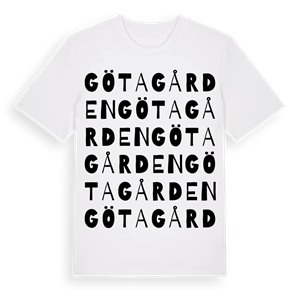 Götagården ordlek t-shirt – ekologisk bomull t-shirt från Pinshirt