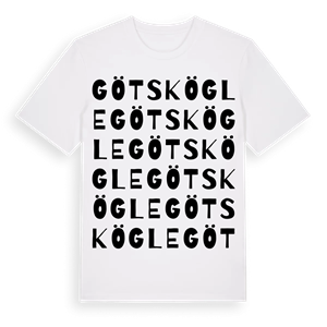Götskögle ordlek t-shirt – ekologisk bomull t-shirt från Pinshirt