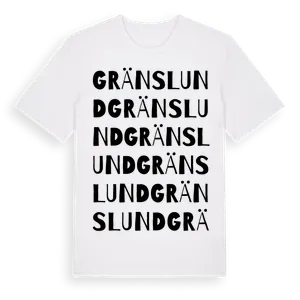 Gränslund ordlek t-shirt – ekologisk bomull t-shirt från Pinshirt