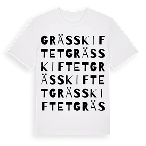 Grässkiftet ordlek t-shirt – ekologisk bomull t-shirt från Pinshirt